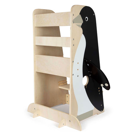 Small foot - torre de aprendizaje de madera pingüino vida salvaje, 92cm