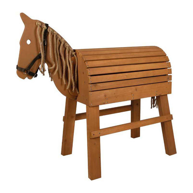 Pie pequeño - caballo de madera marrón