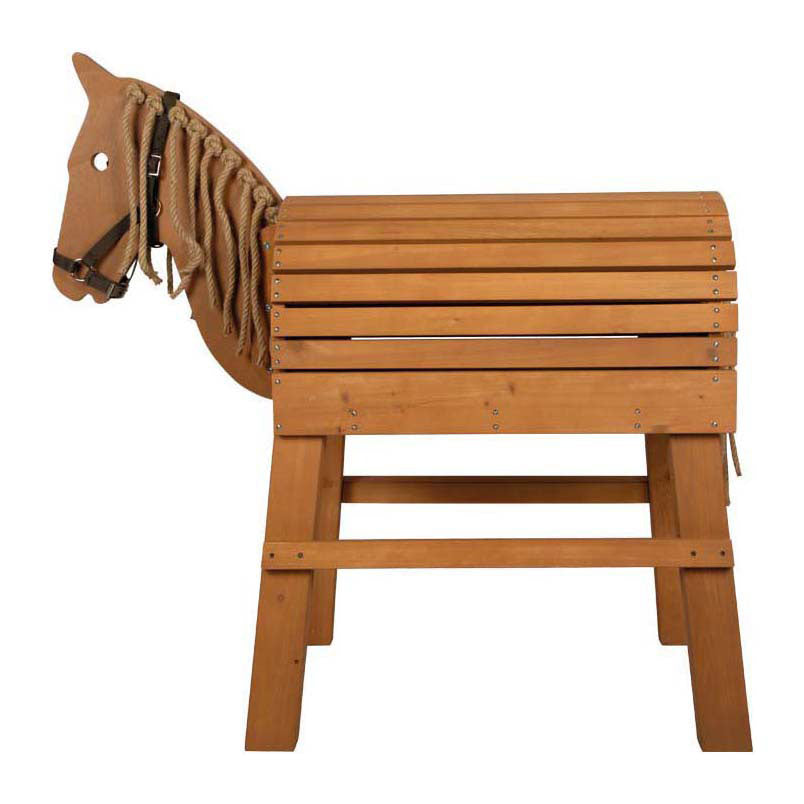 Pie pequeño - caballo de madera marrón