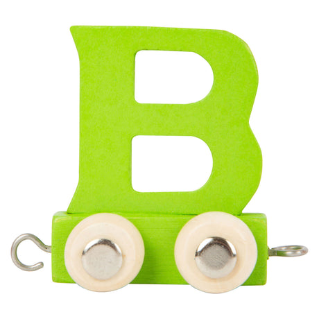 Small foot - tren de letras de madera verde - b - 12 piezas