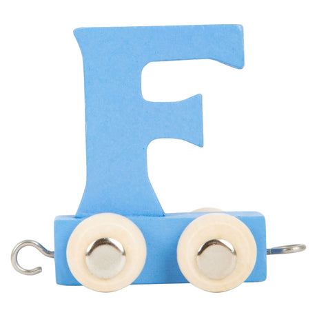 Small foot - tren de letras de madera azul - f - 12 piezas