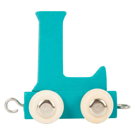 Small foot - tren de letras de madera azul - l - 12 piezas