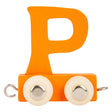Small foot - tren de letras de madera naranja - p - 12 piezas