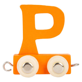 Small foot - tren de letras de madera naranja - p - 12 piezas