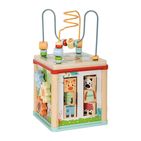 Small foot - cubo de motricidad de madera fsc amigos de la jungla