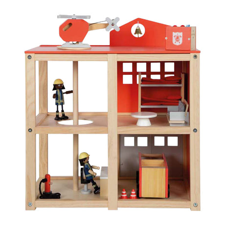 Small foot - gran parque de bomberos de madera con accesorios
