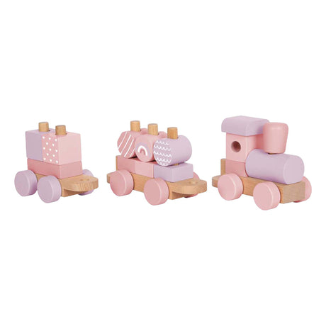 Small foot - tren de madera rosa