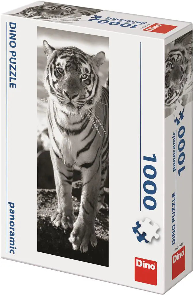 Dinotoys rompecabezas panorámico de dinosaurios de un tigre blanco - 1000 piezas