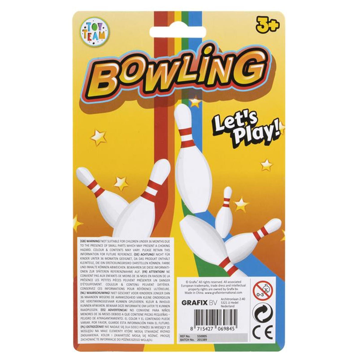 Mini juego de bolos Grafix - 12 piezas.