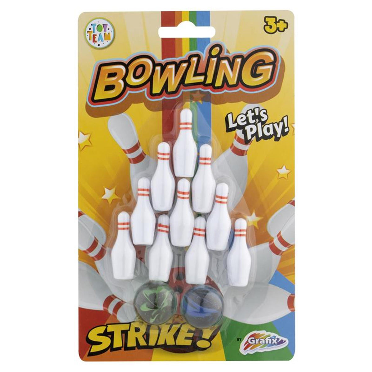 Mini juego de bolos Grafix - 12 piezas.