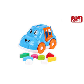 Coche clasificador de formas mini club 25,5x17x15,5cm azul