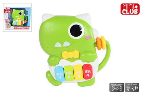 Mini club dino animal piano con luz y sonido 15m