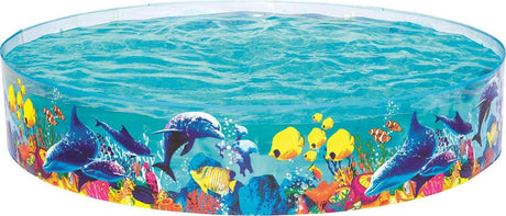 Piscina Bestway 2,44m x 46cm fill 'n fun odyssey snapset transparente con estampado de mar. aprox. 2000 litros
