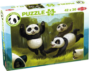 Puzzle táctico - jugando con los osos panda - 56 piezas