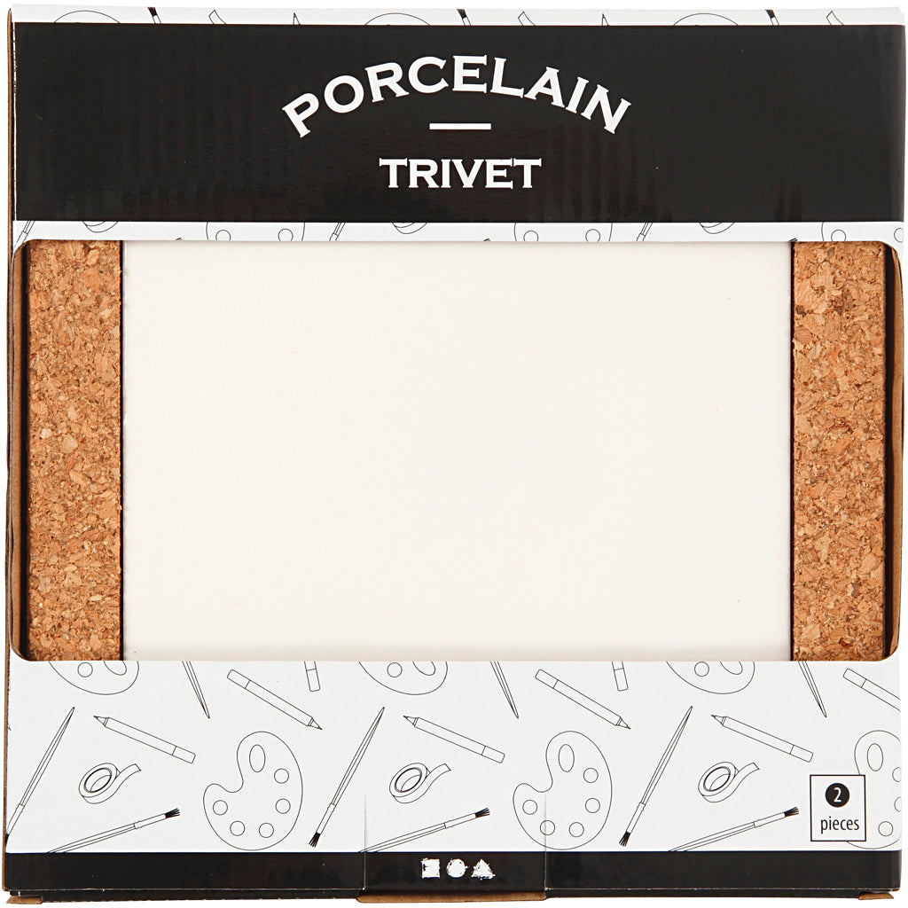 Creativ Company Coaster porcelana con marco de corcho