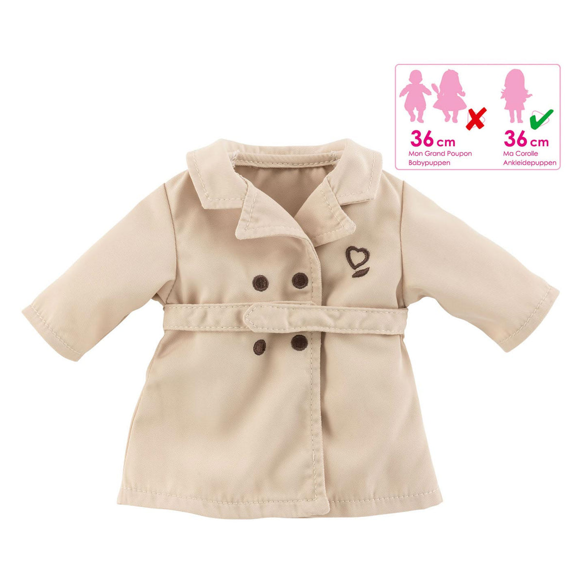 Corolle ma - abrigo de muñeca beige