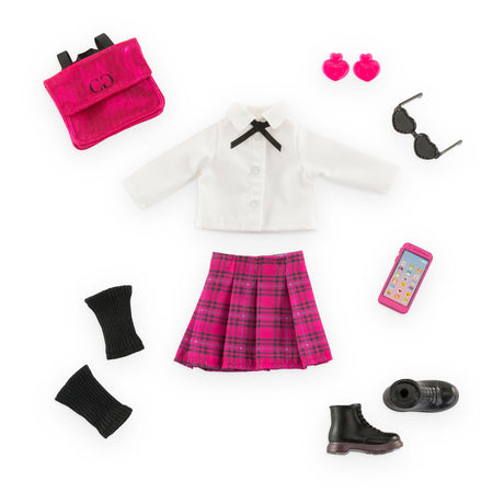 Ropa para muñecas Corolle Girls English Student - Set de complementos de moda 28 cm.