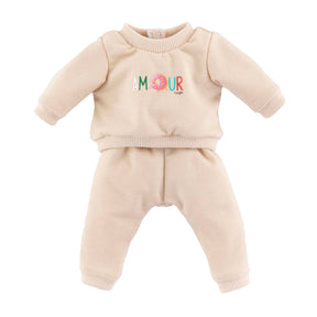 Chándal muñeca Corolle beige para muñeco bebé 30cm velcro.