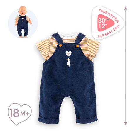 Camiseta Corolle y peto azul marino, 30cm