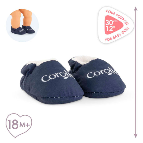 Pantuflas para muñeca Corolle azul marino - ropa para muñeca 30cm.