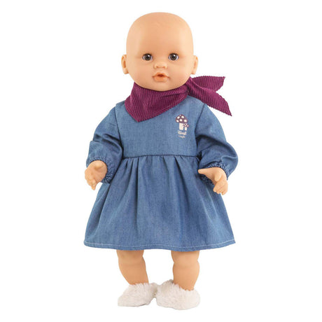 Ropa para muñeca Corolle vestido vaquero con bufanda para muñeca de 30cm denim.