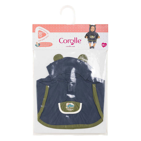 Corolle disfraz de muñeca poncho de lluvia pequeña exploradora 30cm azul.
