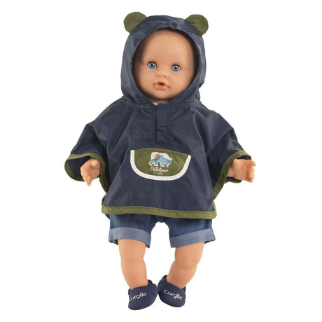 Corolle disfraz de muñeca poncho de lluvia pequeña exploradora 30cm azul.