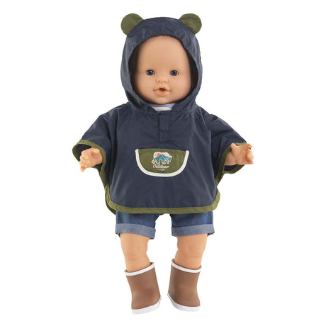 Disfraz de muñeca Corolle poncho de lluvia de 36cm con capucha y orejas de oso.
