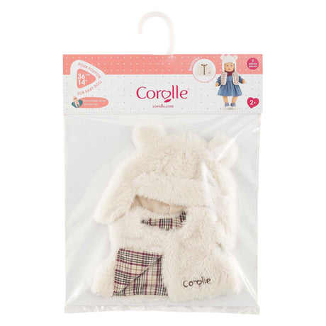 Conjunto invierno muñeca Corolle 36cm - chaleco reversible y piel de oso.