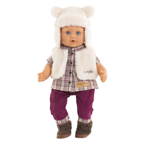 Conjunto invierno muñeca Corolle 36cm - chaleco reversible y piel de oso.