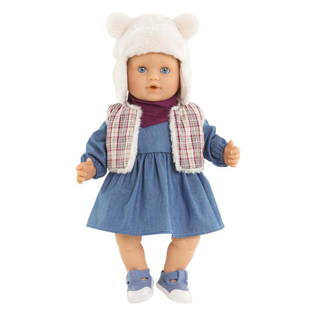 Conjunto invierno muñeca Corolle 36cm - chaleco reversible y piel de oso.