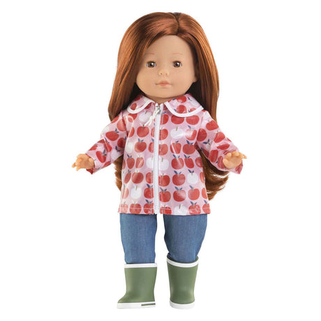 Chubasquero para muñeca Corolle manzanas 36cm - accesorio de ropa para muñeca.