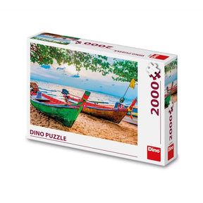 Dinotoys dino puzzle barco pesquero amarrado en la playa - 2000 piezas