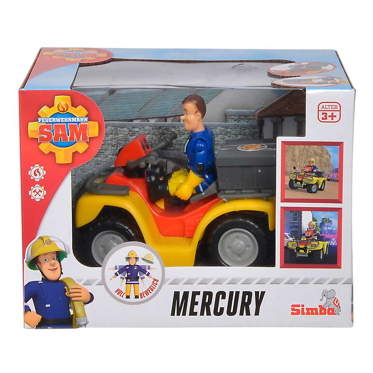 Simba bombero sam juguete quad con figura - vehículo de acción.