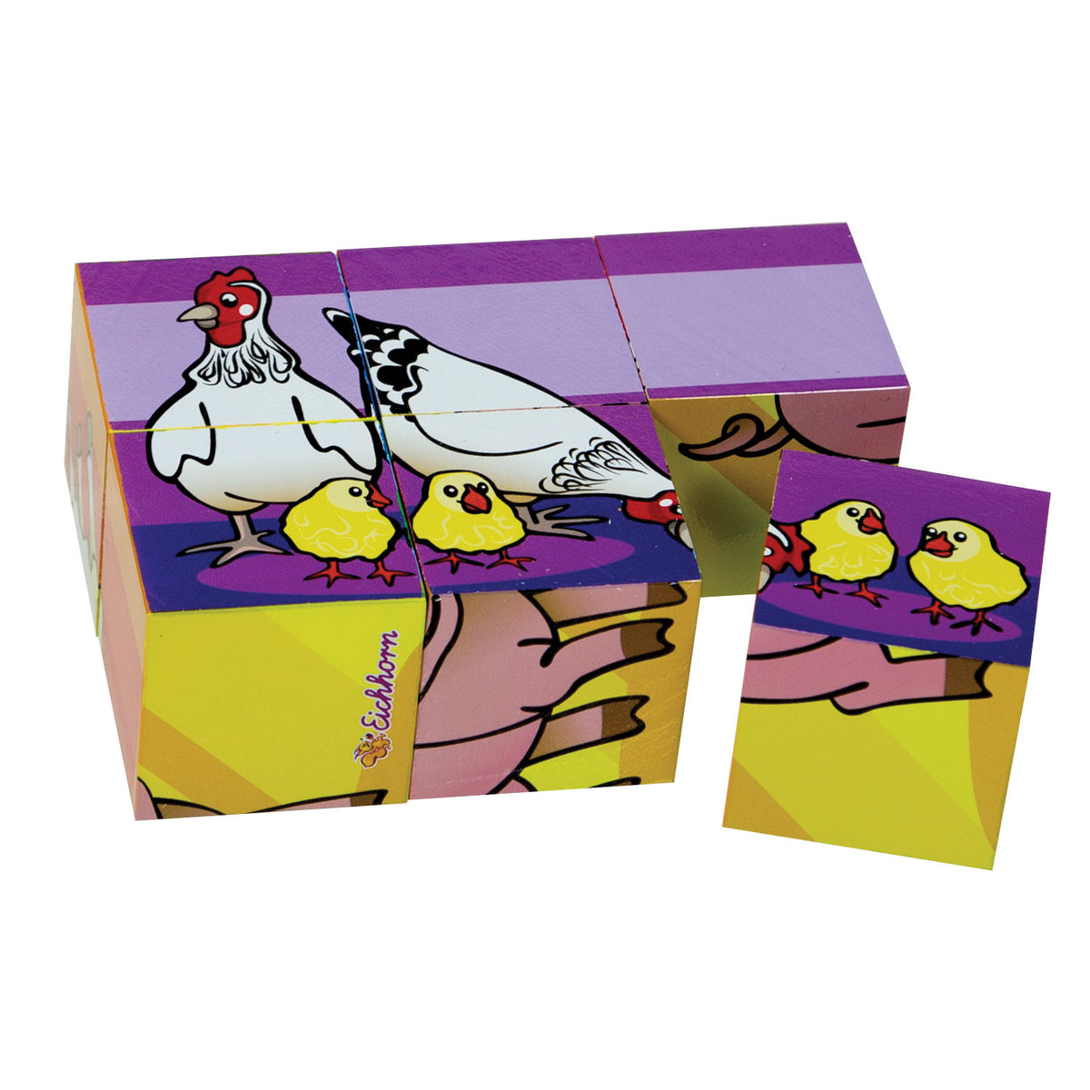 Puzzle de bloques Eichhorn de 6 piezas.