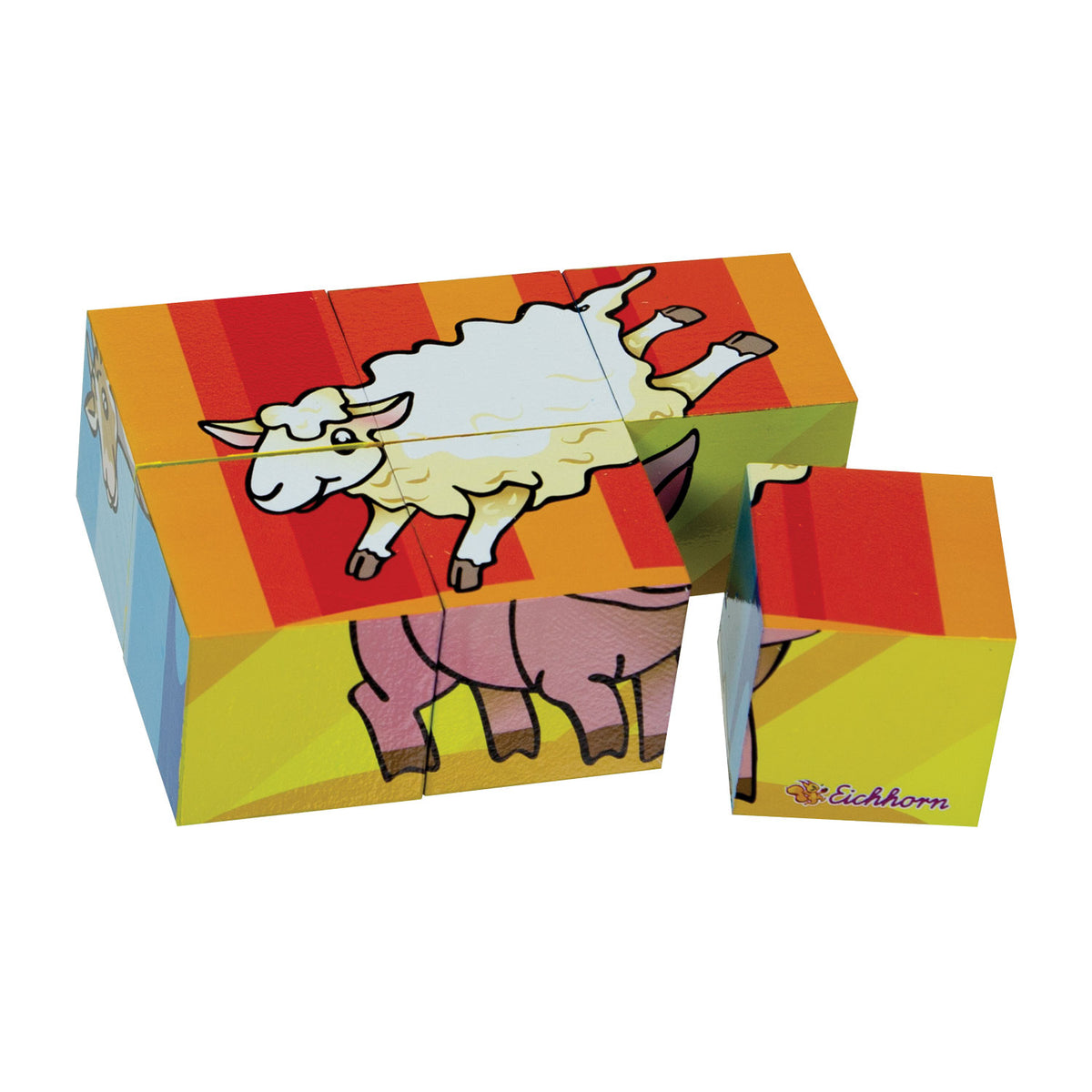 Puzzle de bloques Eichhorn de 6 piezas.