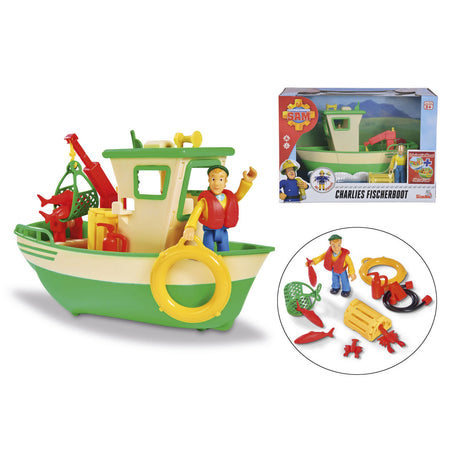 El barco pesquero de Sam Charlie, el bombero Simba.