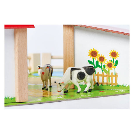 Granja de madera Eichhorn con accesorios, 20 uds.