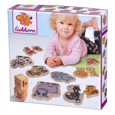 Puzzle de animales de madera Eichhorn, 16 piezas.