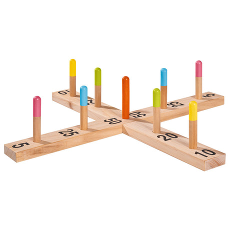 Juego de lanzamiento de anillos de madera de Eichhorn al aire libre: juguetes de exterior para niños.