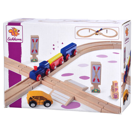 Juego de 8 figuras de la vía del tren Eichhorn, 27 piezas.