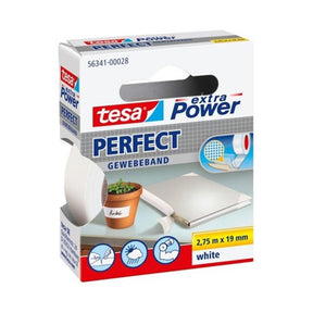 Cinta adhesiva Tesa extra power perfect - blanca - 19 mm x 2,75 m