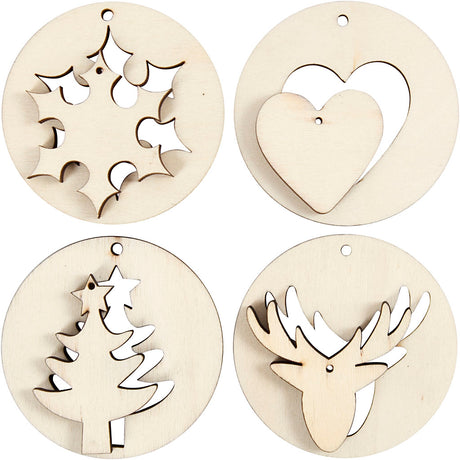 Empresa creativa https: www.cchobby.nl Decoraciones-colgantes 2 en 1-d-7-cm-tamaño del orificio-3-mm-espesor-4-mm-8-piezas-1-caja