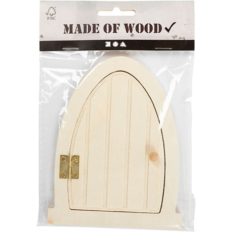 Puerta de miniatura de madera de Creativ Company con bisagras, 13x10 cm