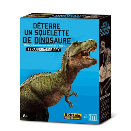 4m desentierra tu dinosaurio - t-rex - ciencia y juegos - kit de excavación y modelo de esqueleto - kidzlabs - 8+