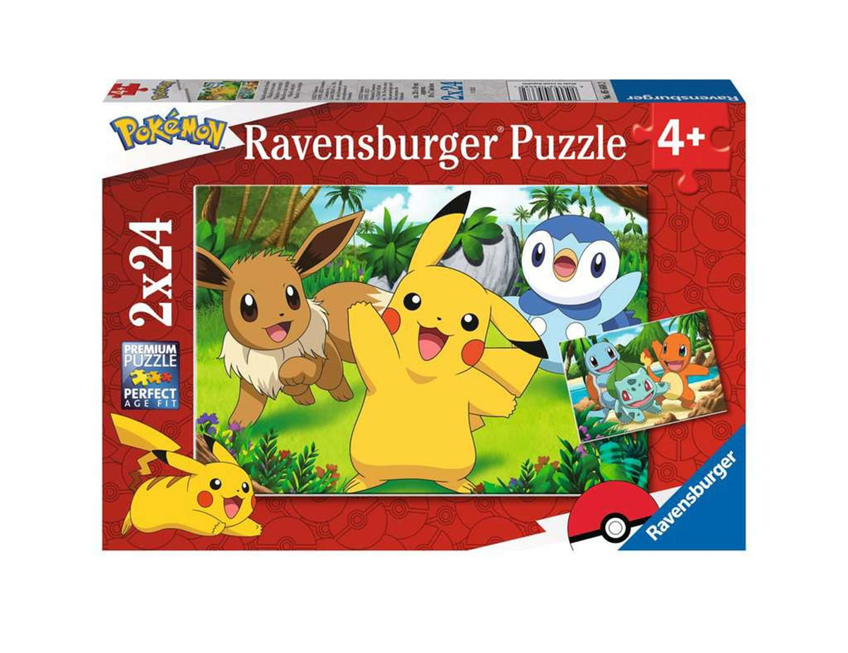 Puzzle Ravensburger - pikachu y sus amigos, 2x24pzs.