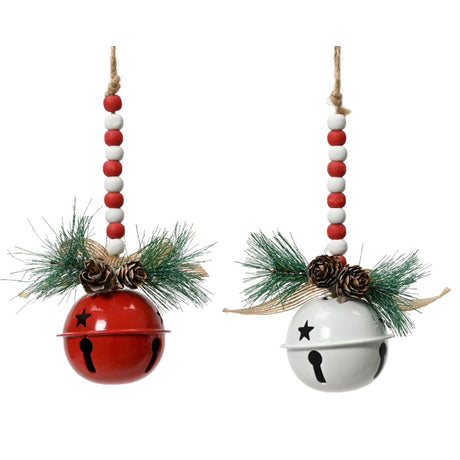 Decoris Reloj colgante navideño hierro ø6,5xh15cm 2 surtidos