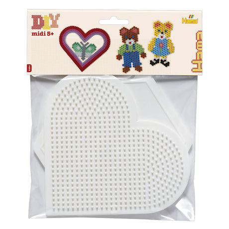 Tablas de planchar con cuentas Hama: gran set de manualidades con forma de corazón y hexágono.