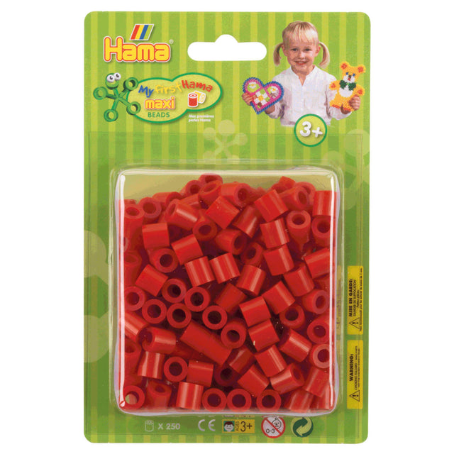 Hama maxi cuentas termoadhesivas rojas, 250 uds.