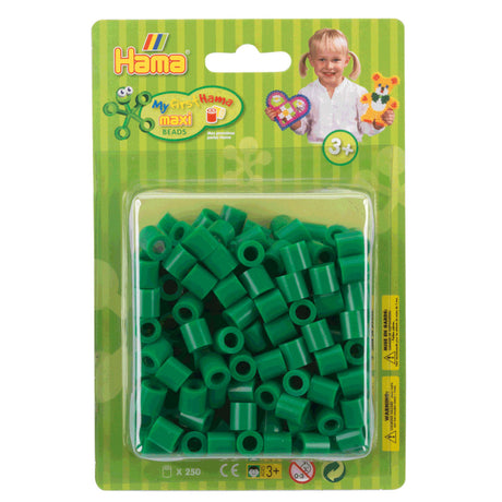 Hama maxi cuentas termoadhesivas verdes, 250 uds.
